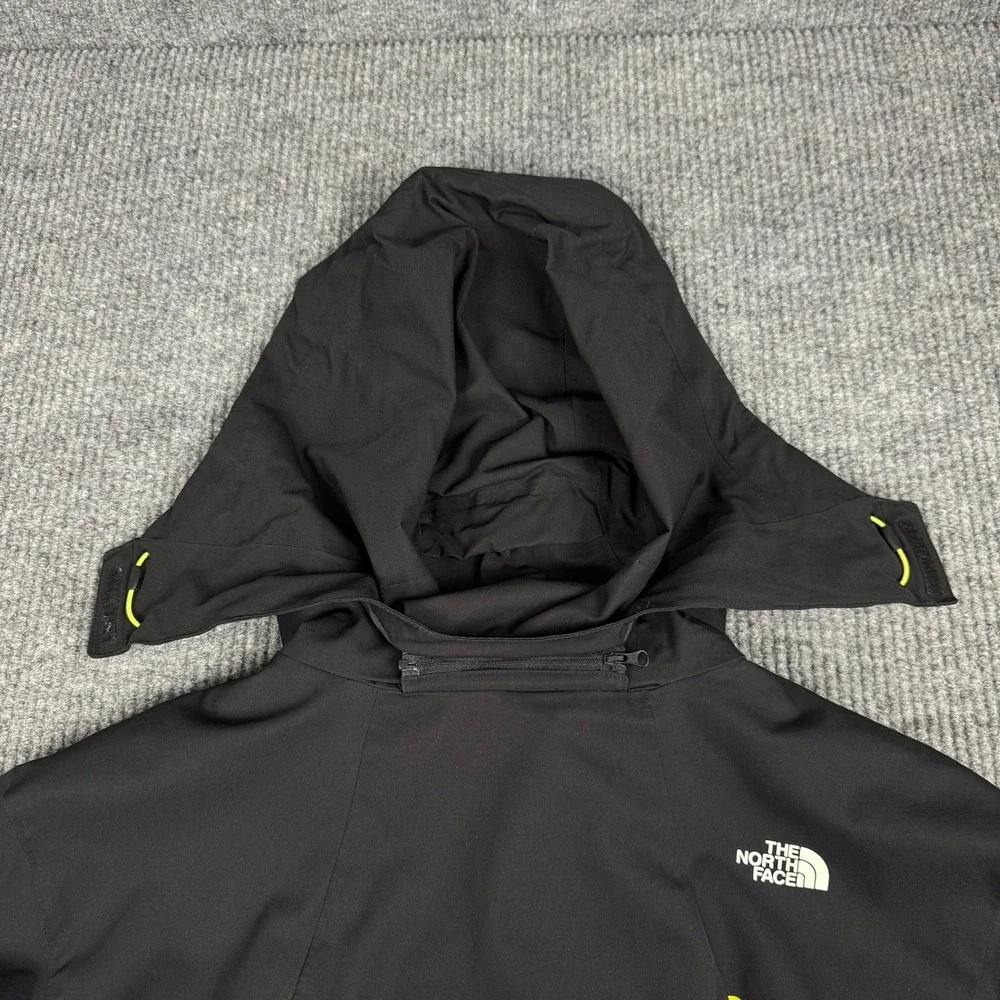 The North Face Jacket Mens L Black Ski Snowboard Shell Hooded Neon HyVent